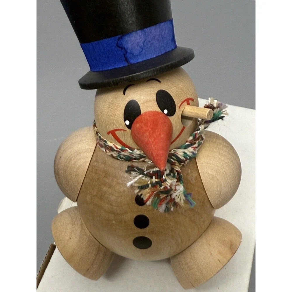 Smoker Cool Man Erzgebirge Brown‎ Wodden Incense Smoker Snowman Germany #20